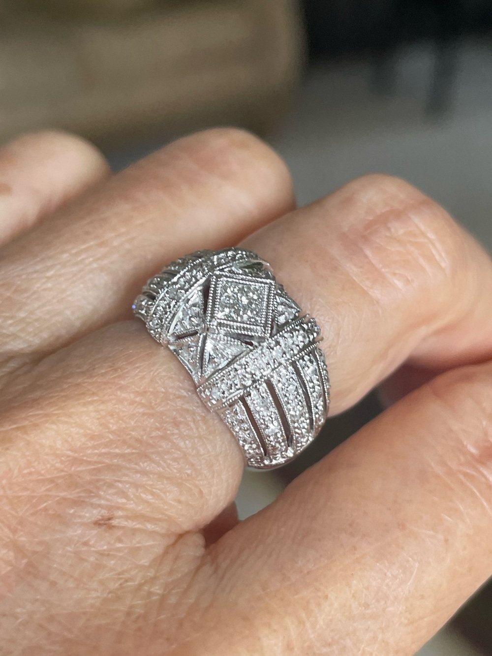 Antique/ Art Deco 14k Diamond Dome Ring